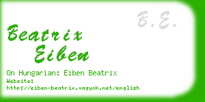 beatrix eiben business card